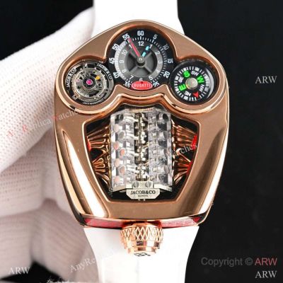 Japan Grade Jacob and Co New Bugatti Rose Gold Watches Quartz Movement